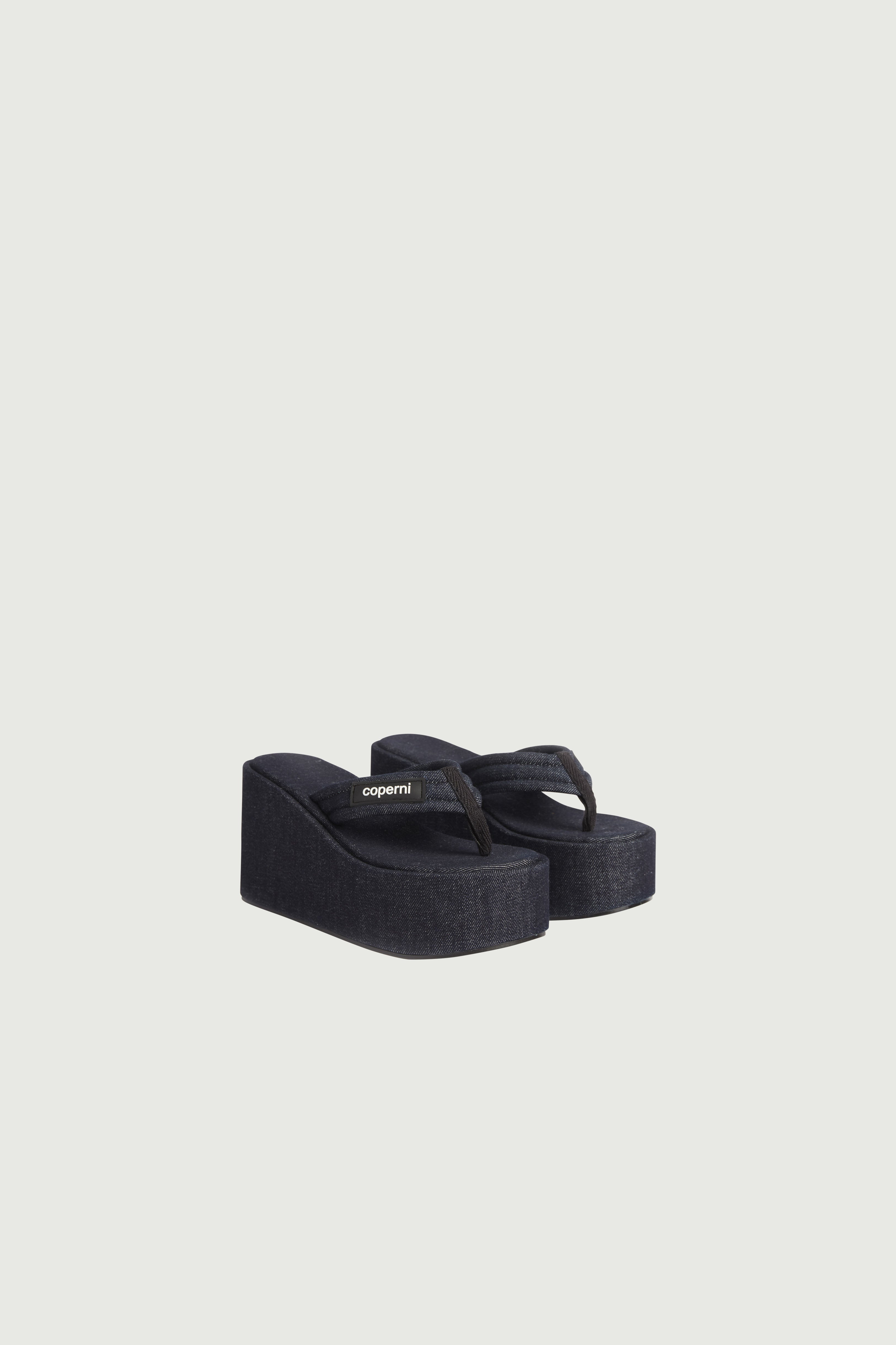 Denim Branded Wedge Sandal - 3