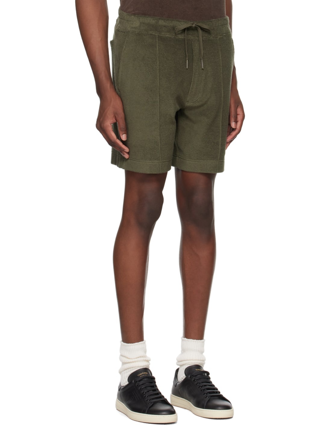 Khaki Towelling Shorts - 2