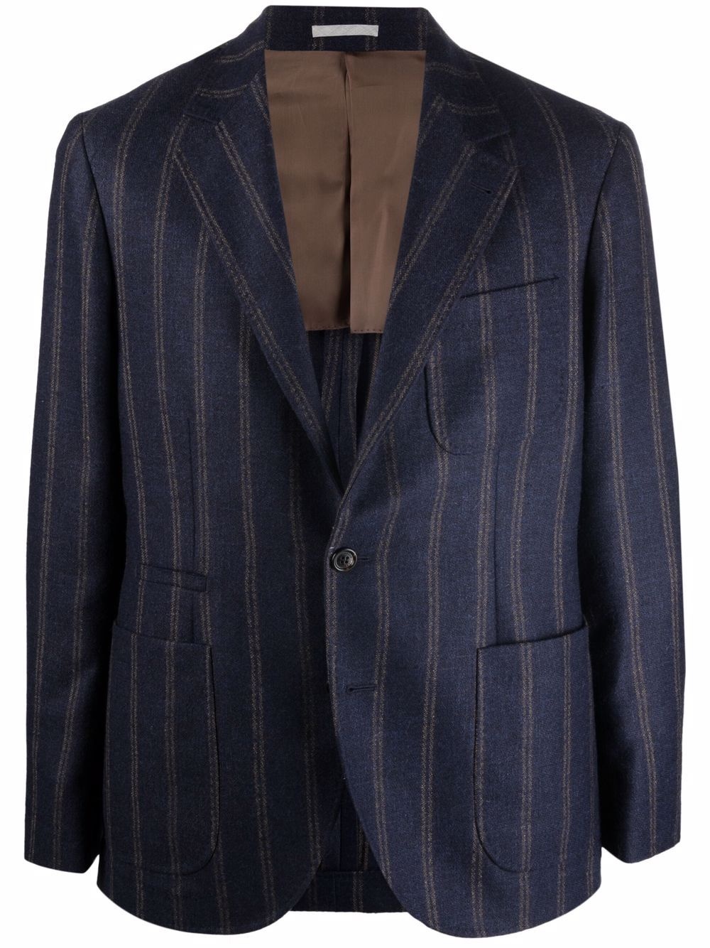 stripe-pattern single-breasted blazer - 1