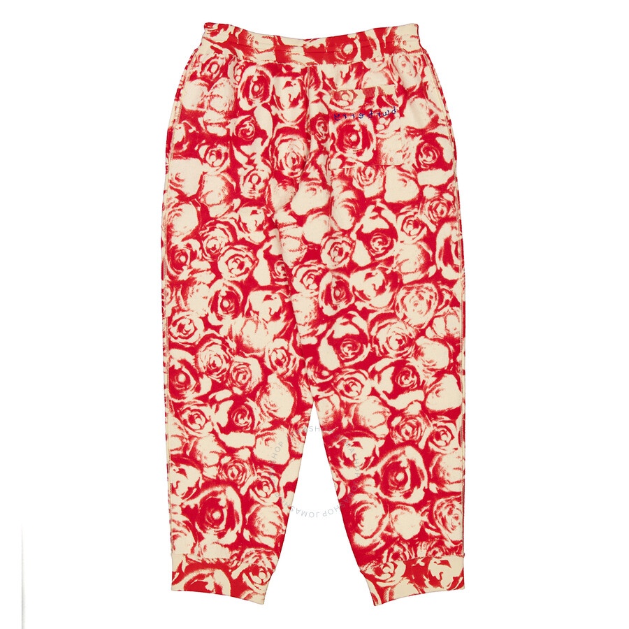 Burberry All Over Rose Print Wool Jogging Pants - 2