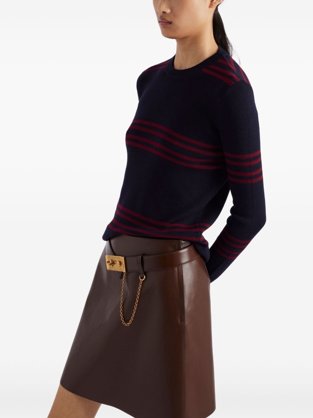 belted leather miniskirt - 4