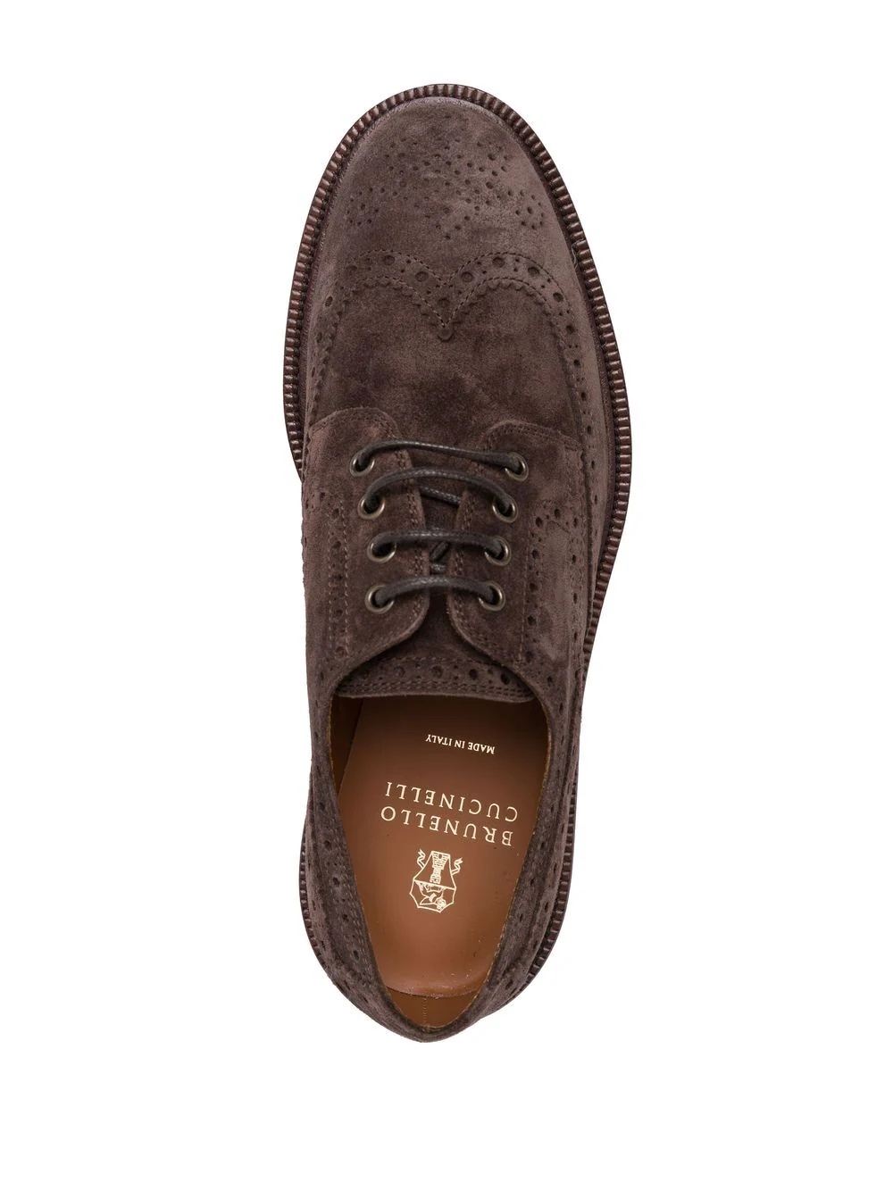 lace-up leather brogues - 4