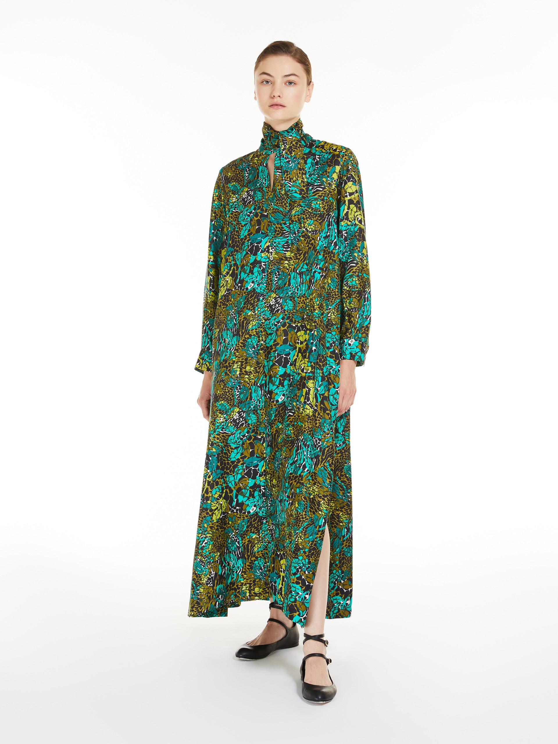 【関税&送料込】Max Mara Printed Silk Manna Shirt Dress Max Mara Printed Silk Manna Shirt Dress in Natural | Lyst