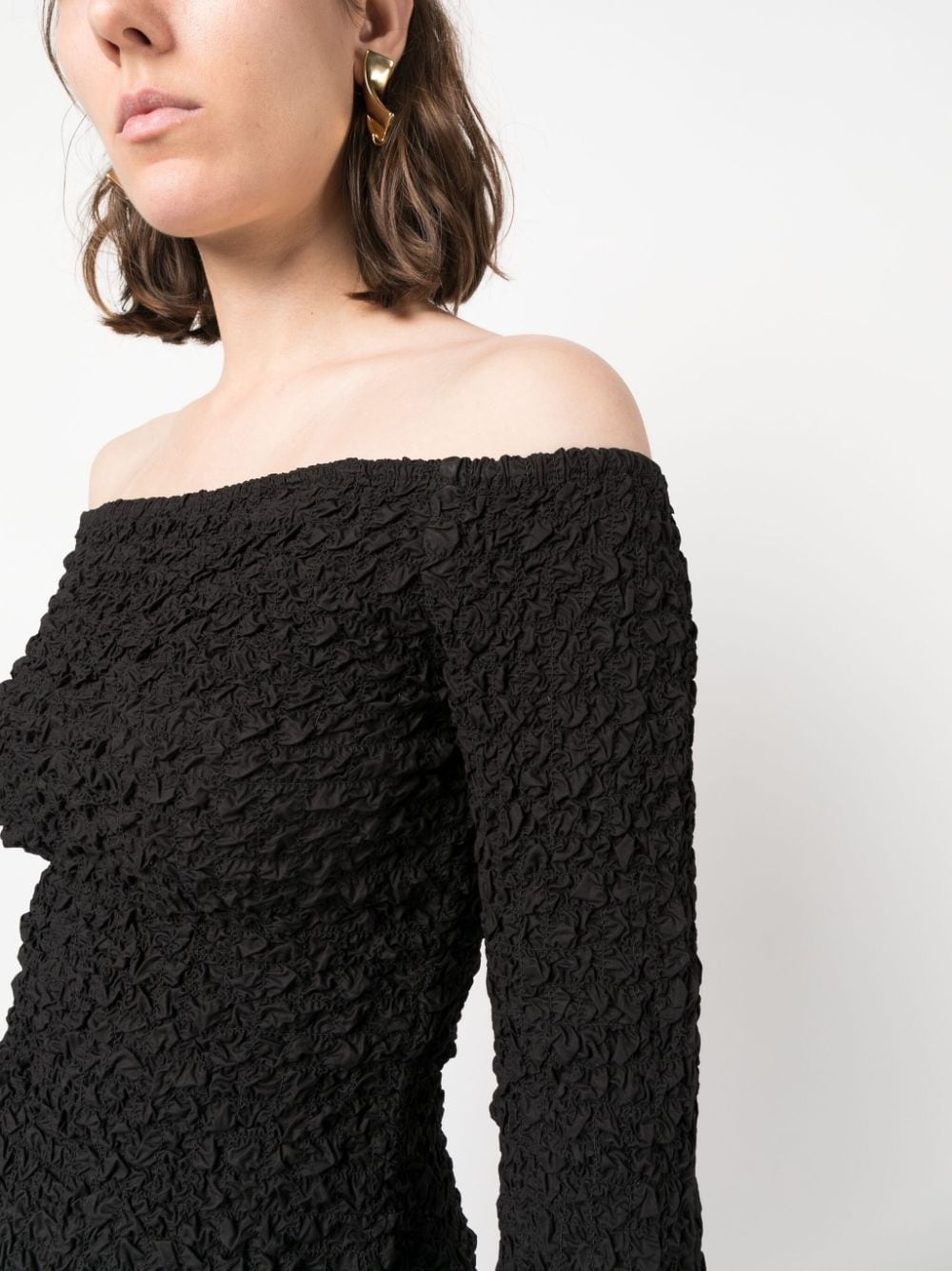 off-shoulder smock-effect top - 5