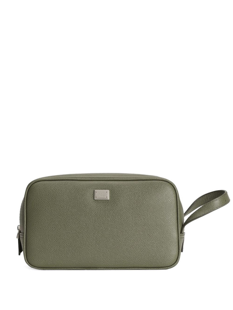 logo-plaque clutch bag 1