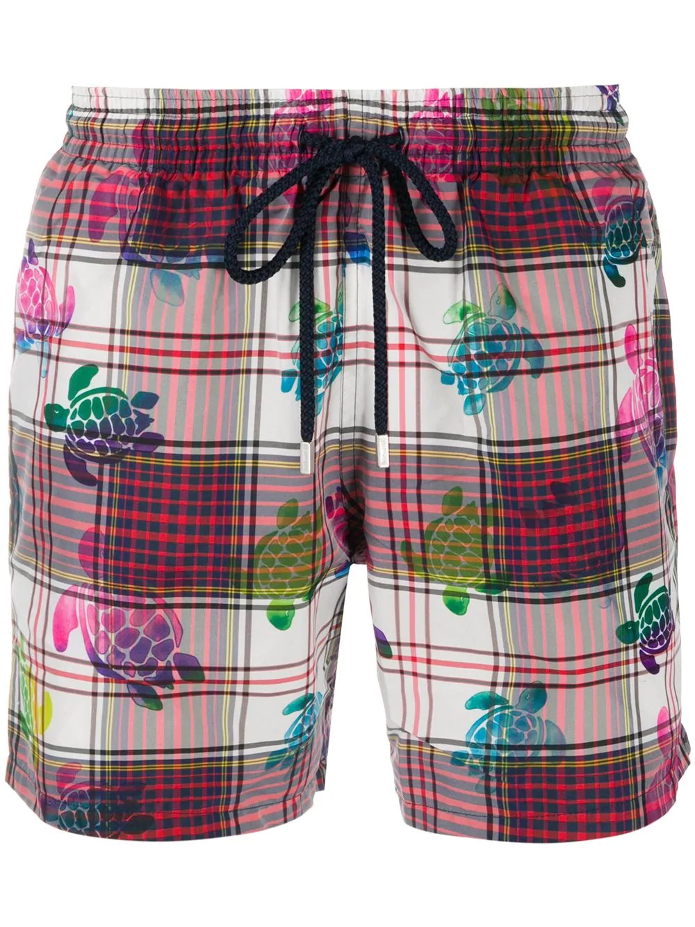 turtle check print swim shorts - 1