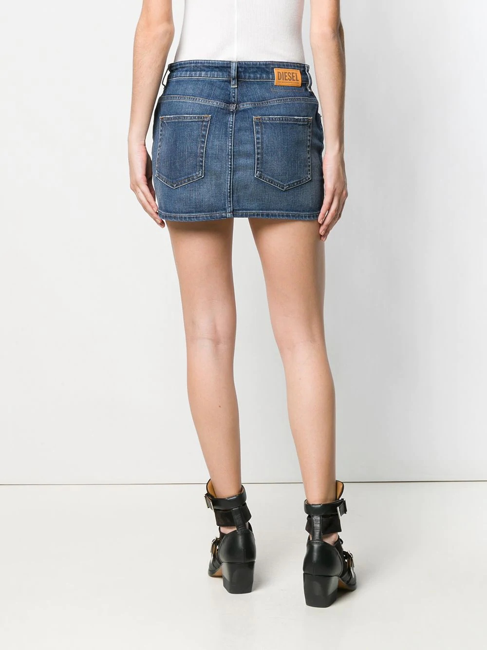 mini denim skirt - 4