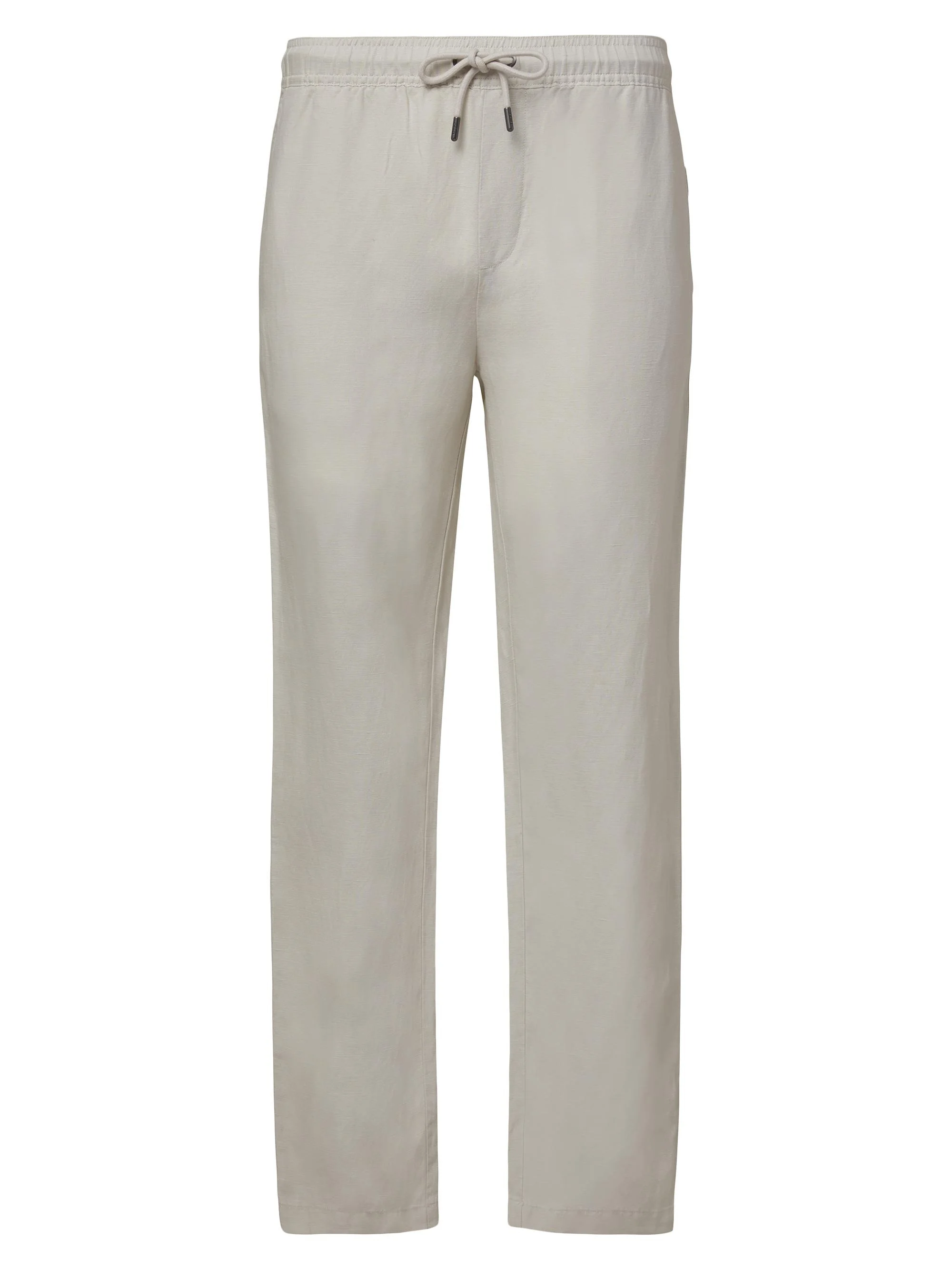 Men's Linen-Blend Drawstring Pants - Stone - 1