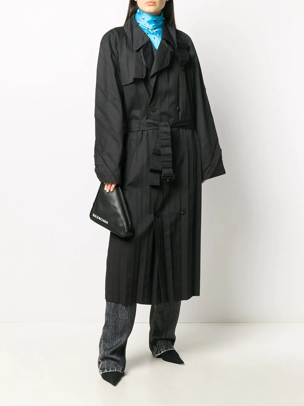 pleated trench coat - 2