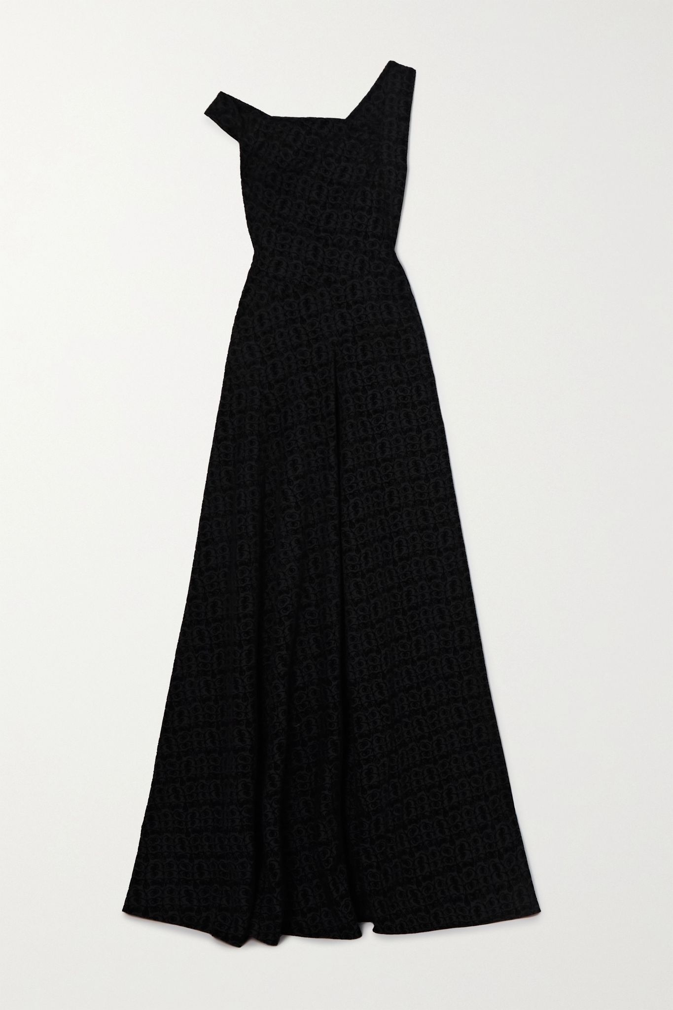 Draped flocked wool gown  - 1