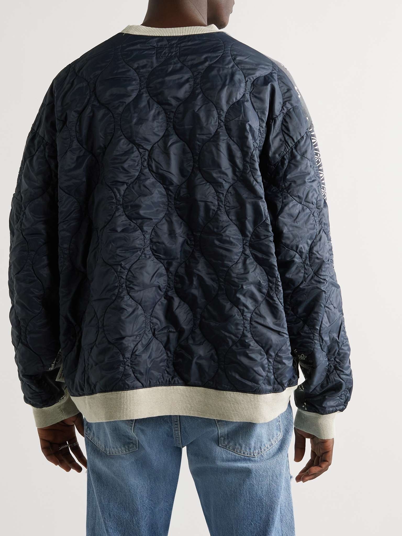 Bandana-Print Cotton-Jersey and Quilted Shell Sweatshirt - 4