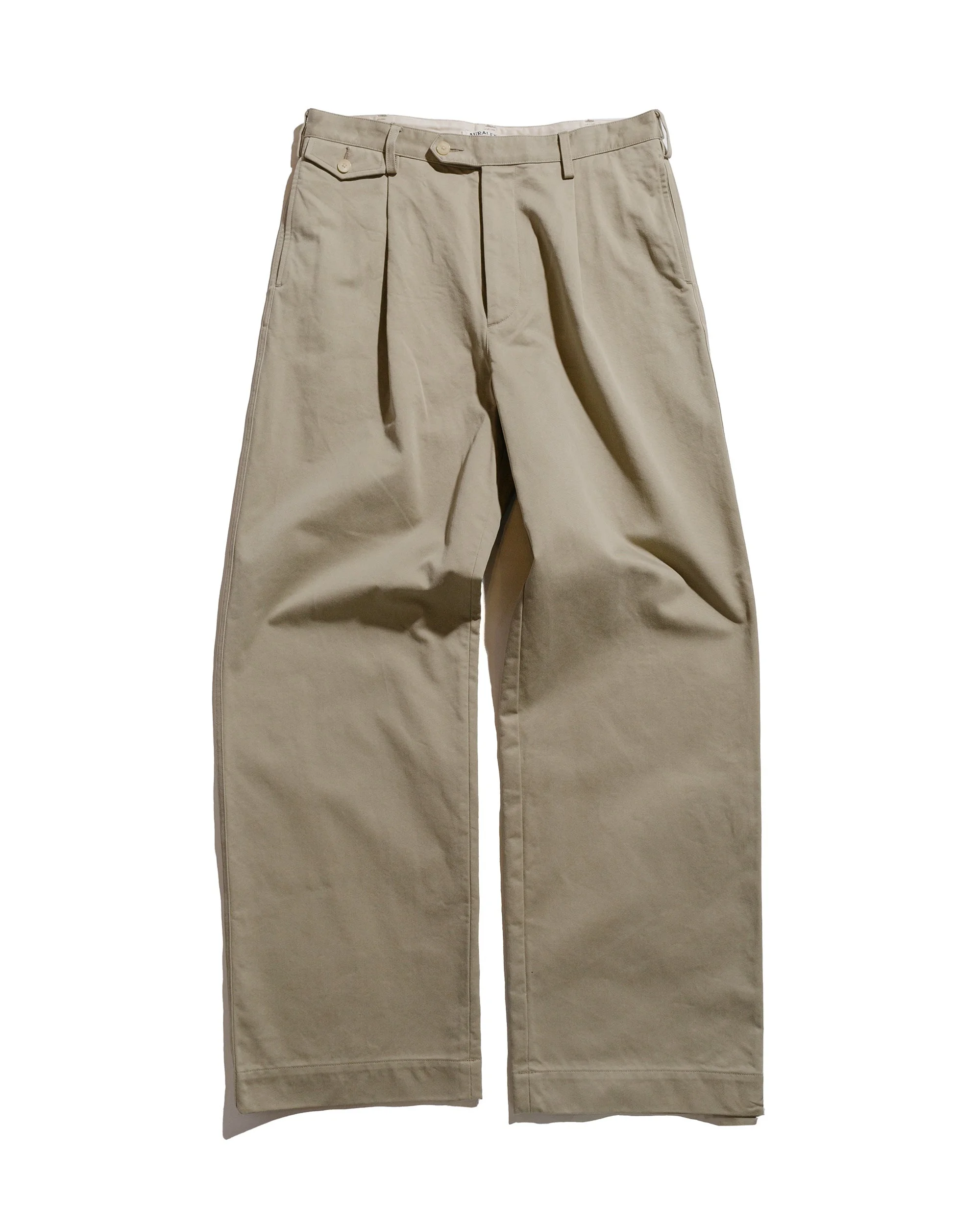 Washed Finx Chino One-Tuck Pants Light Khaki - 1