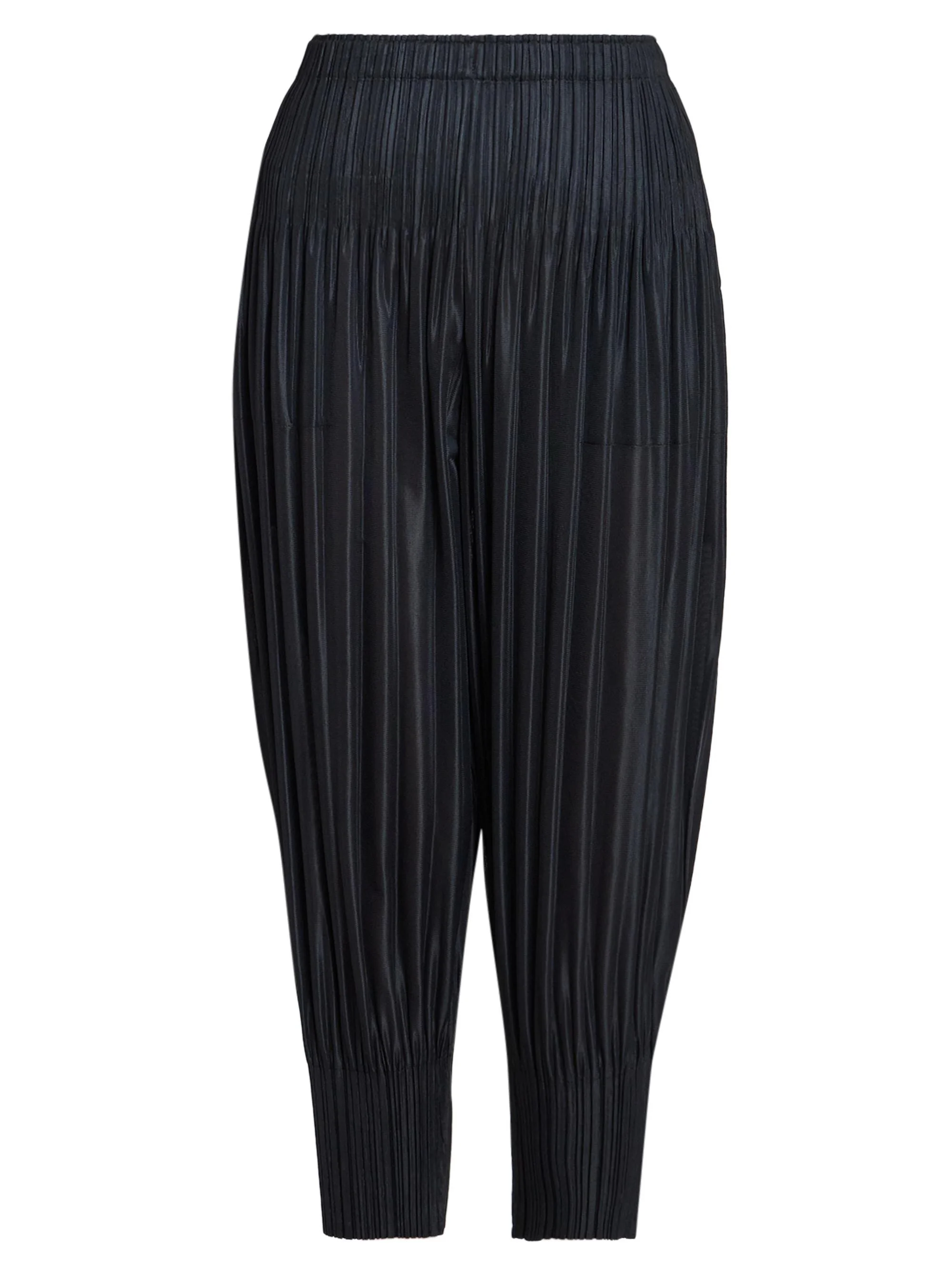 Women's Fluffy Basics Plissé Pants - Black - 1