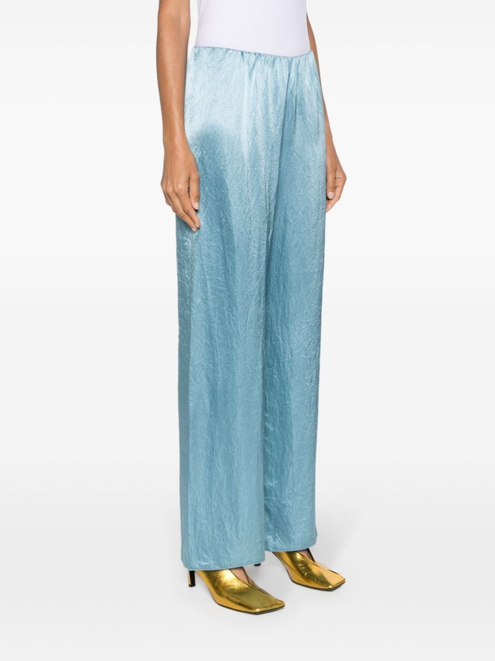straight-leg satin trousers - 3