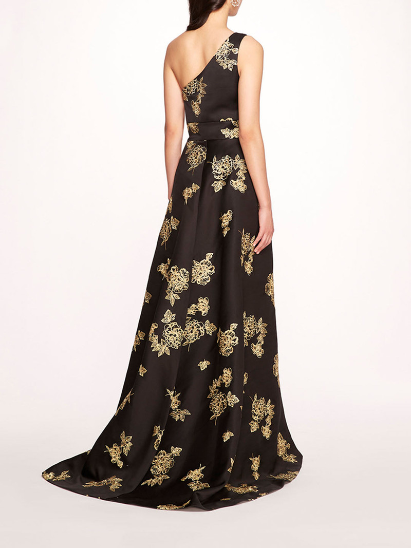 Marchesa ONE SHOULDER MARIGOLD BALL GOWN outlook