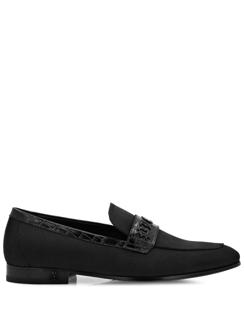 PHILIPP PLEIN Gothic logo-lettering loafers outlook