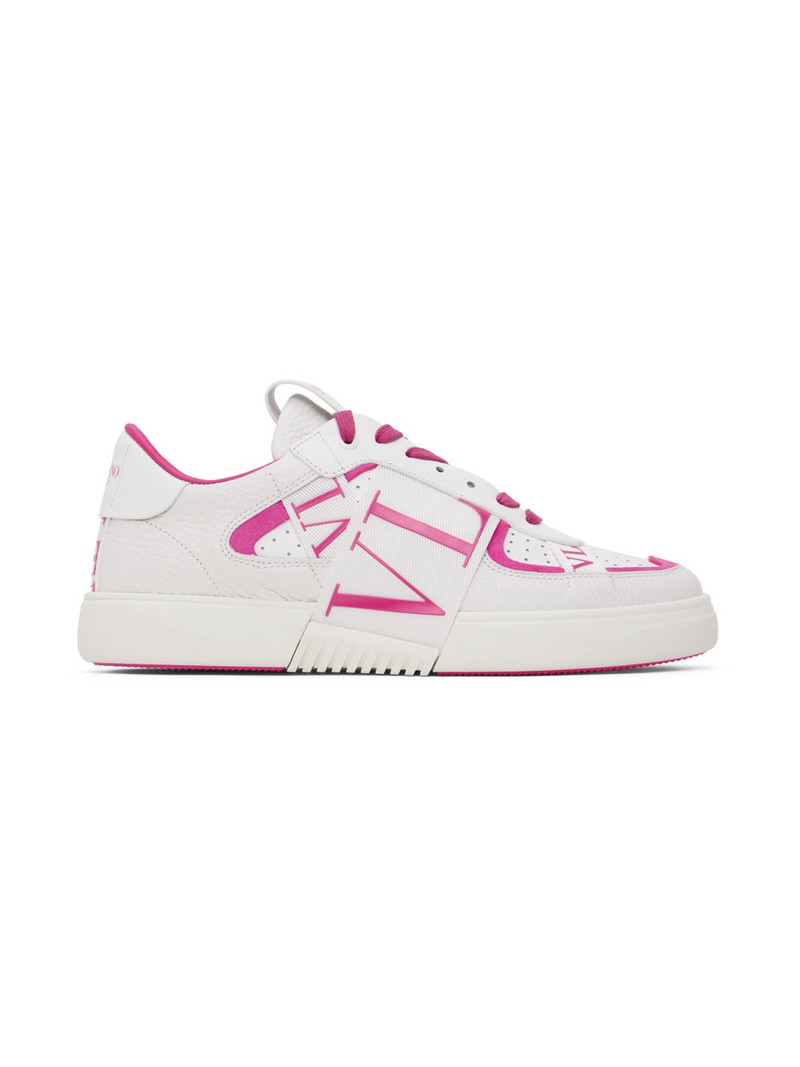 White & Pink 'VL7N' Sneakers - 1