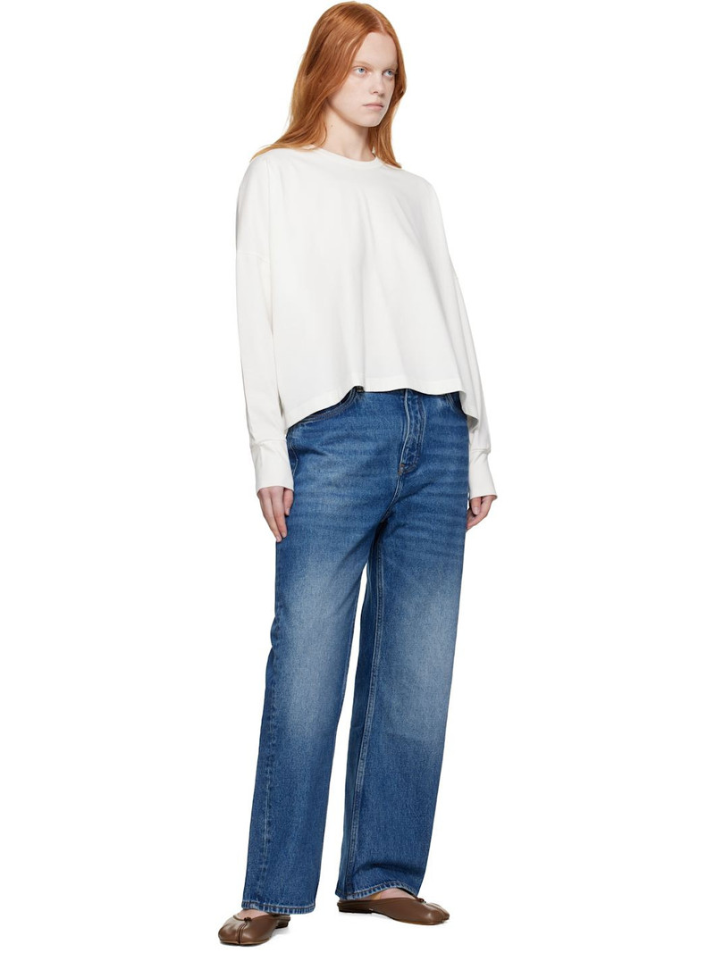 Studio Nicholson White Loop Long Sleeve T-shirt outlook