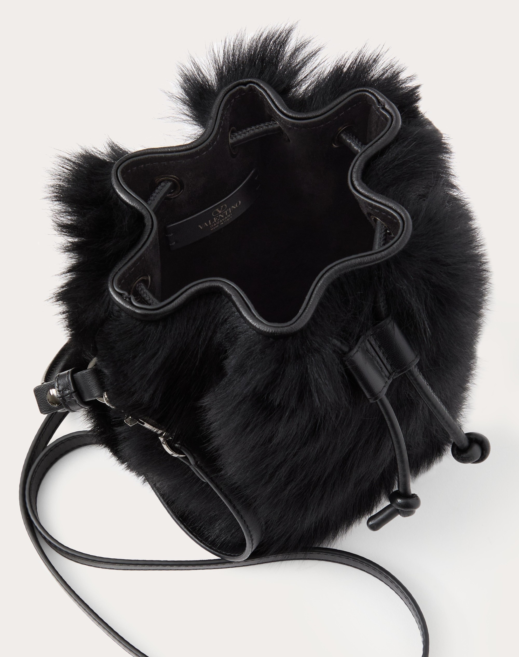 VLOGO SIGNATURE MINI SHEEPSKIN BUCKET BAG - 6