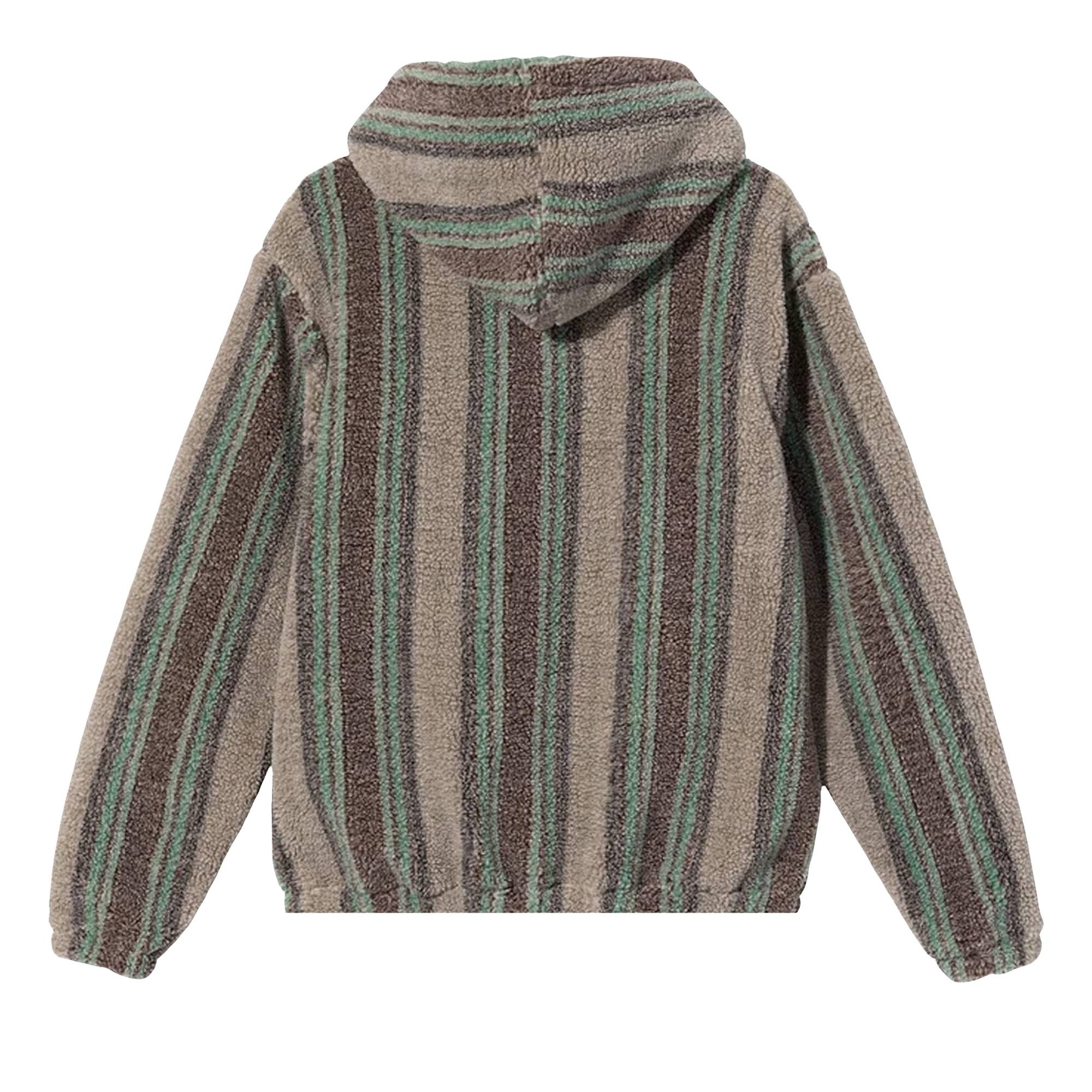 Stussy Stripe Sherpa Hoodie 'Tannin' - 2