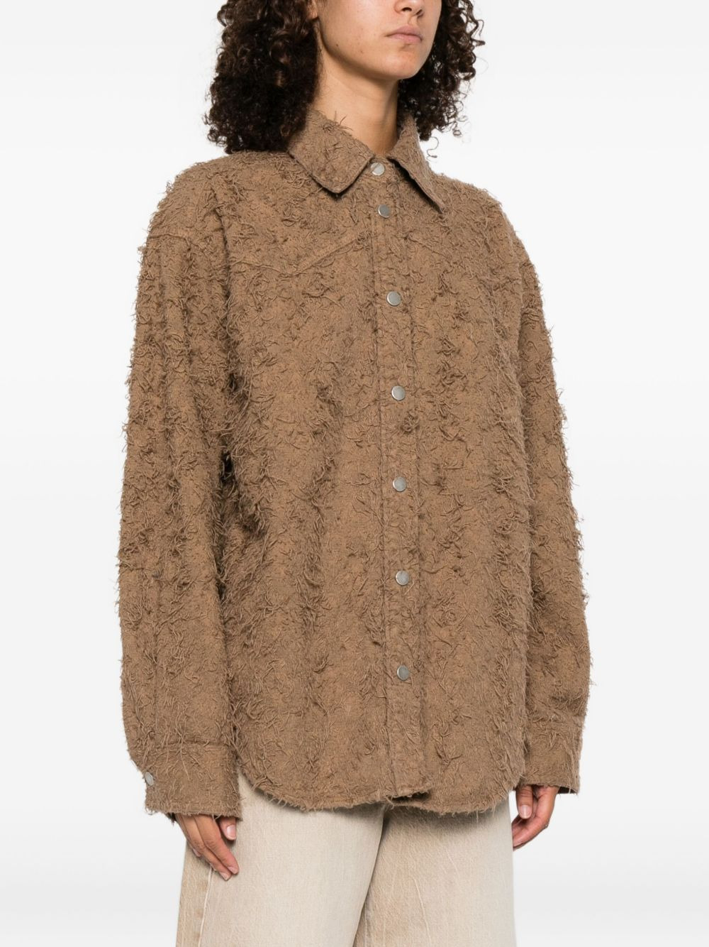 frayed cotton shirt - 3