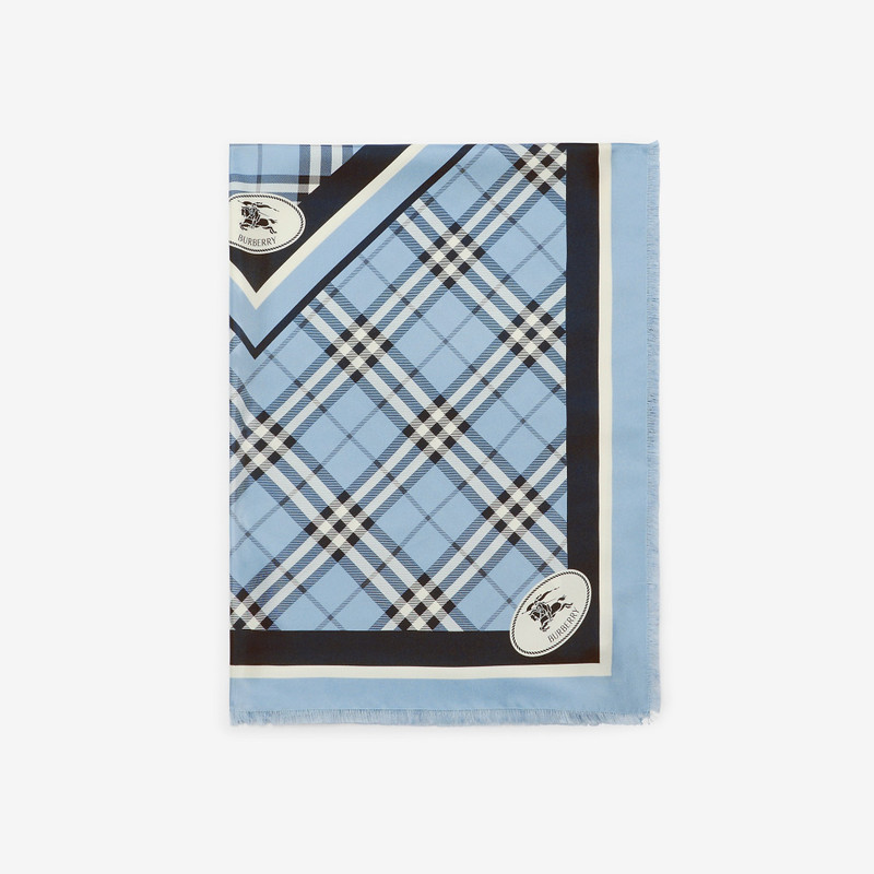 Check Knight Stamp Silk Scarf 5