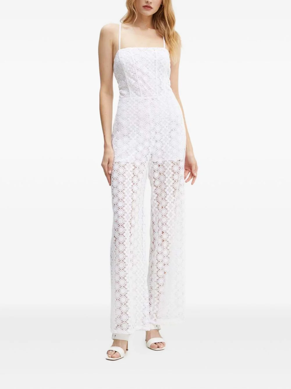lace-embellished jumpsuit - 1
