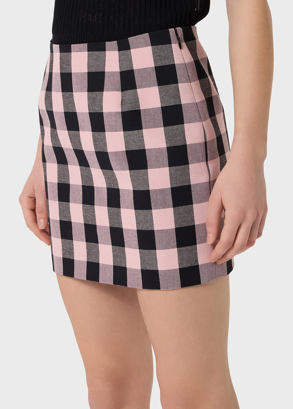 MINI SKIRT IN COUPLED VICHY COTTON - 5
