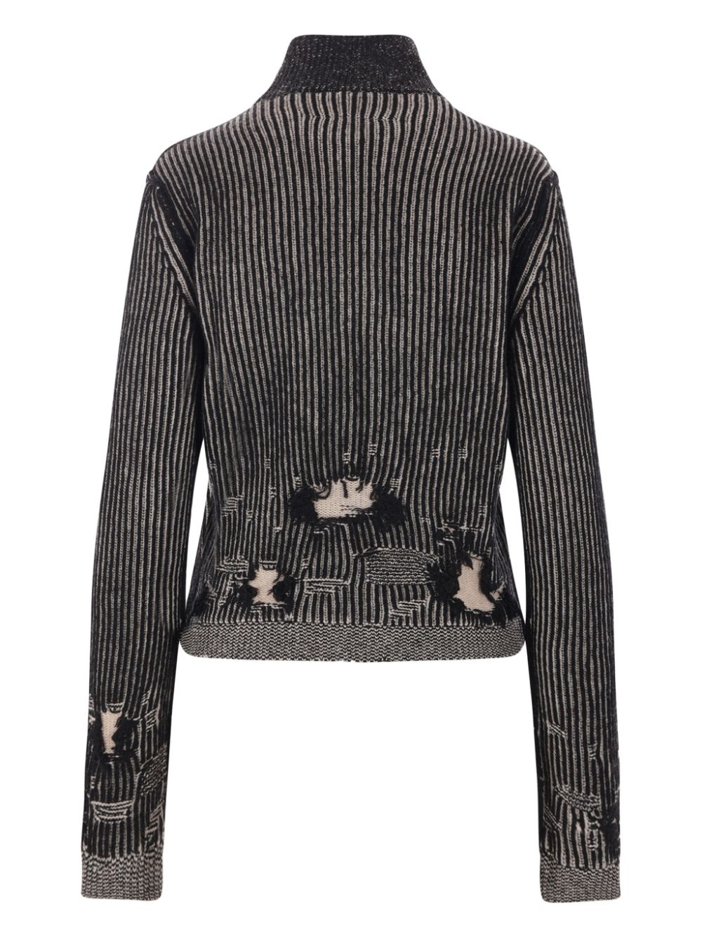distressed effect cardigan - 2