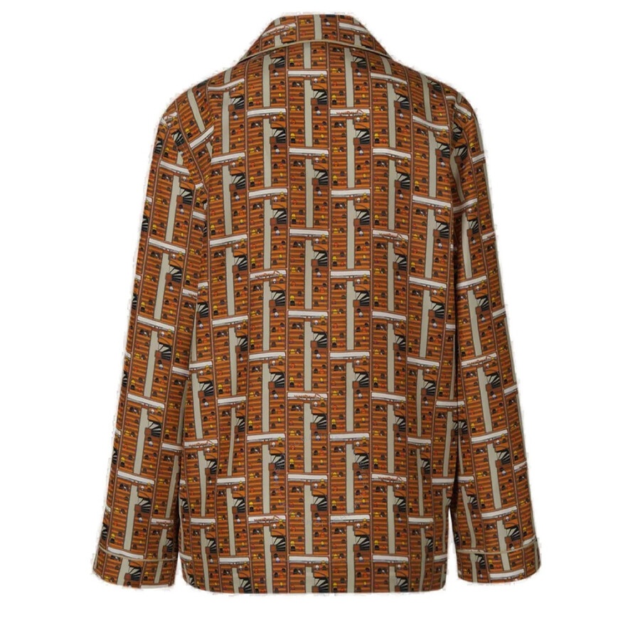 Burberry Graphic Printed Notched Collar Pajama Shirt - 2