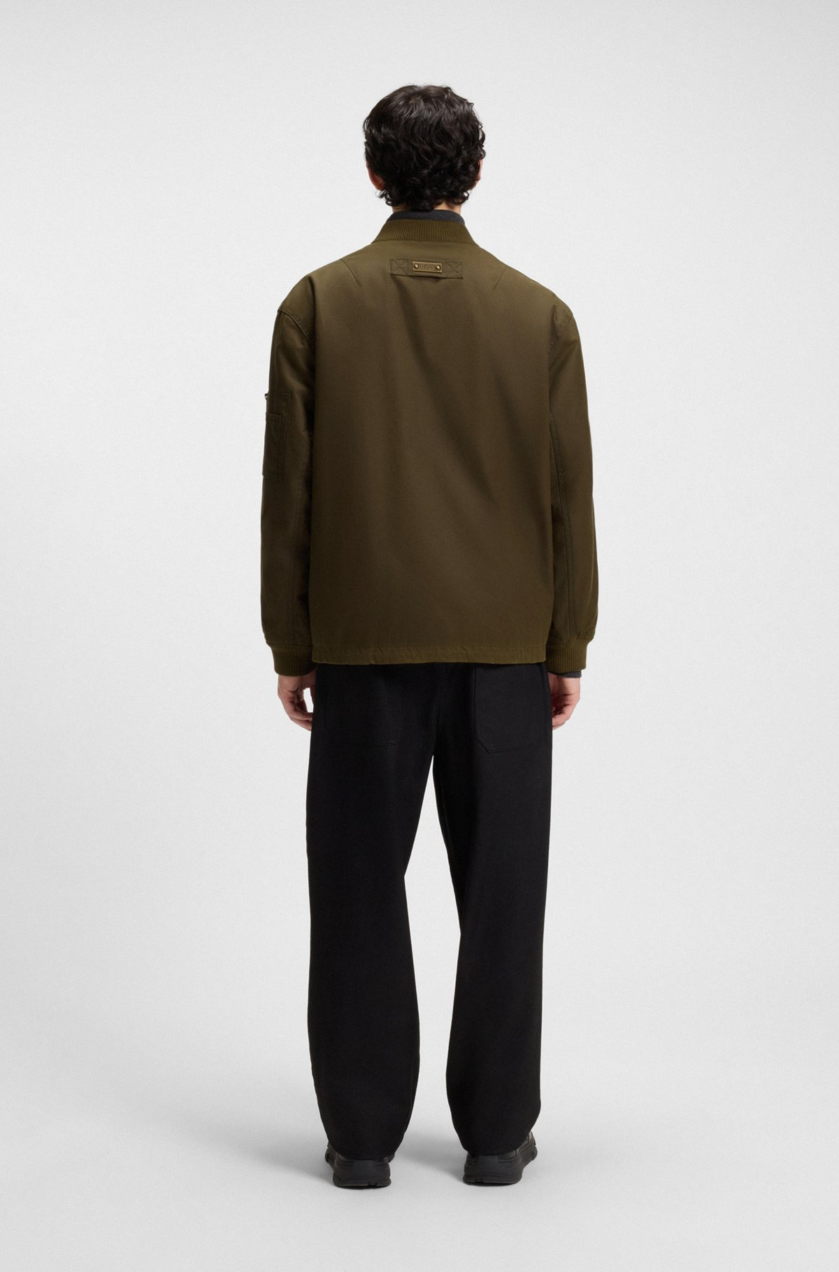 WAXED-COTTON BOMBER JACKET WITH ADJUSTABLE HEM - 4