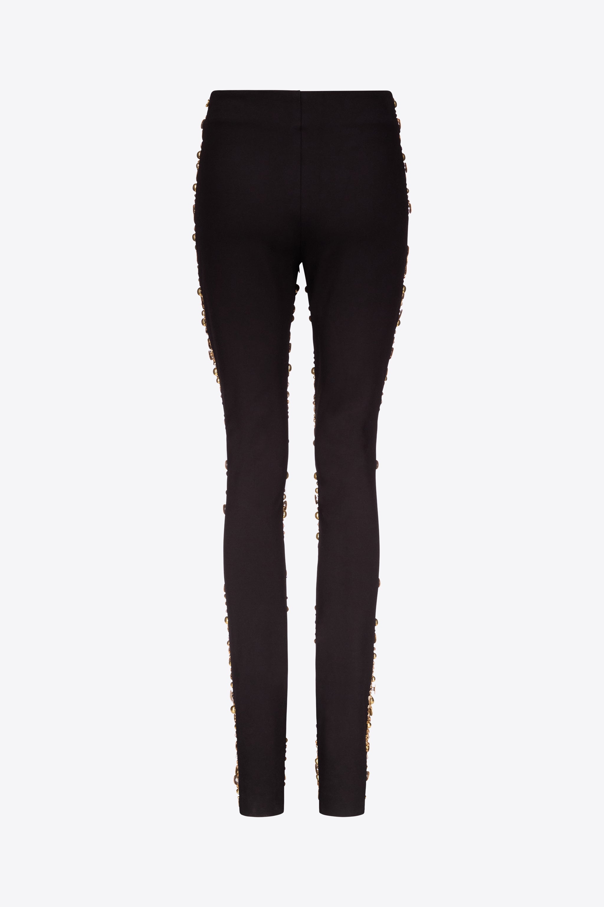 EMBROIDERED CRYSTAL BUTTON CLUSTER LEGGING - 2