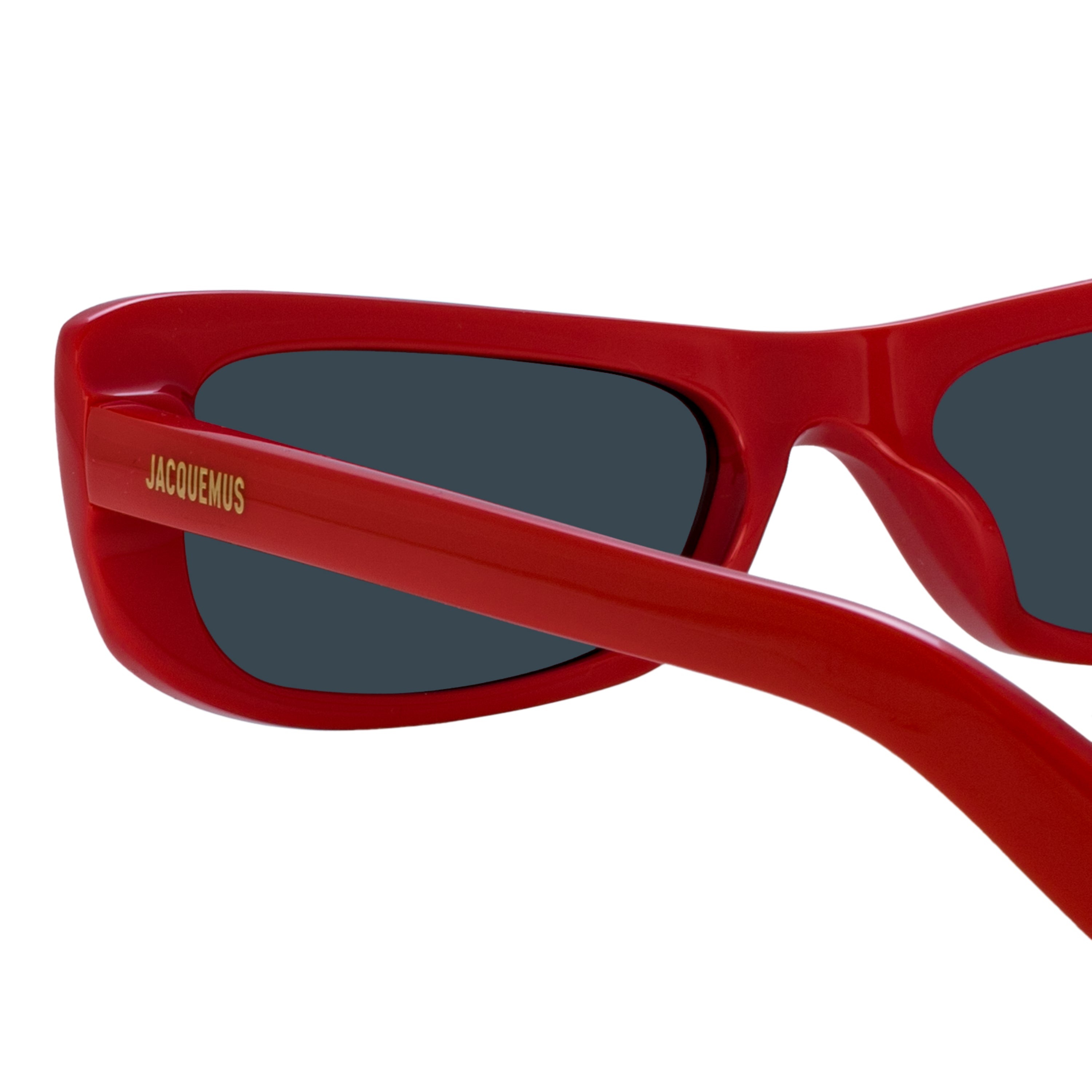 Capri Rectangular Sunglasses in Red - 5
