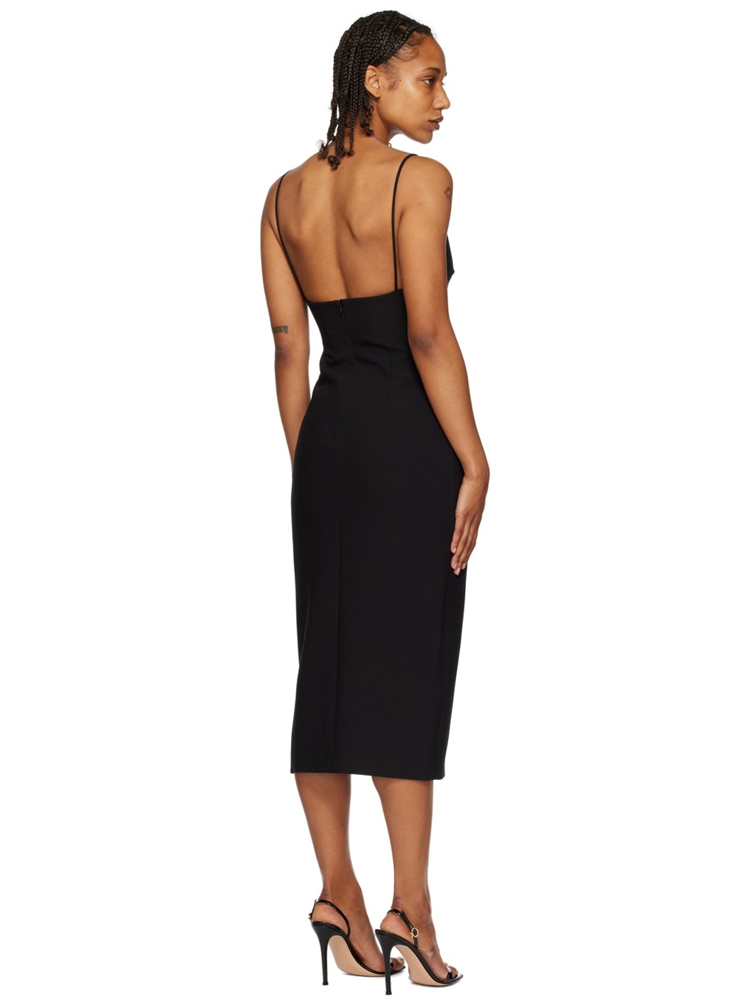 Black Cutout Midi Dress - 3