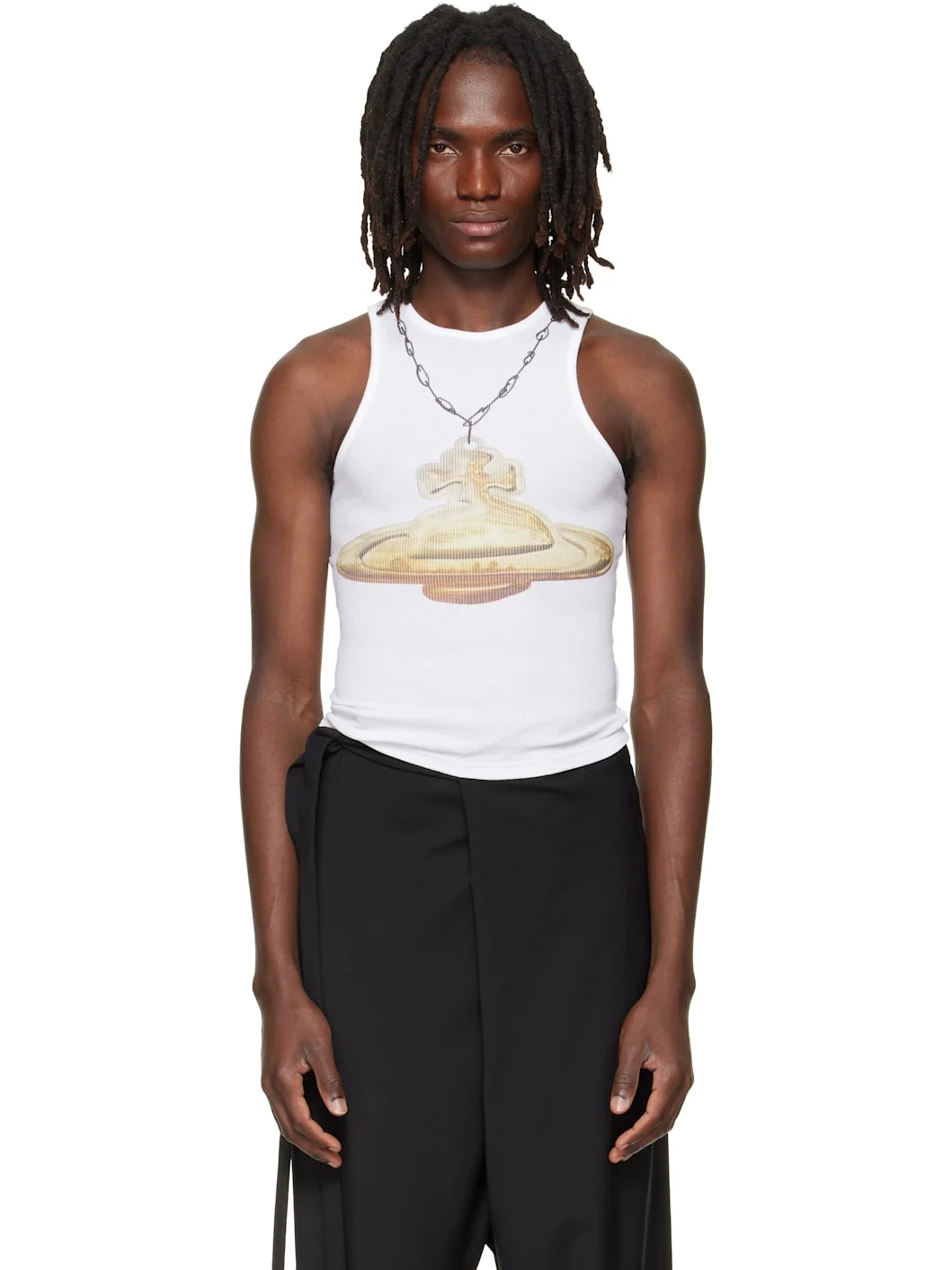 White Gold Orb 90s Tank Top - 1