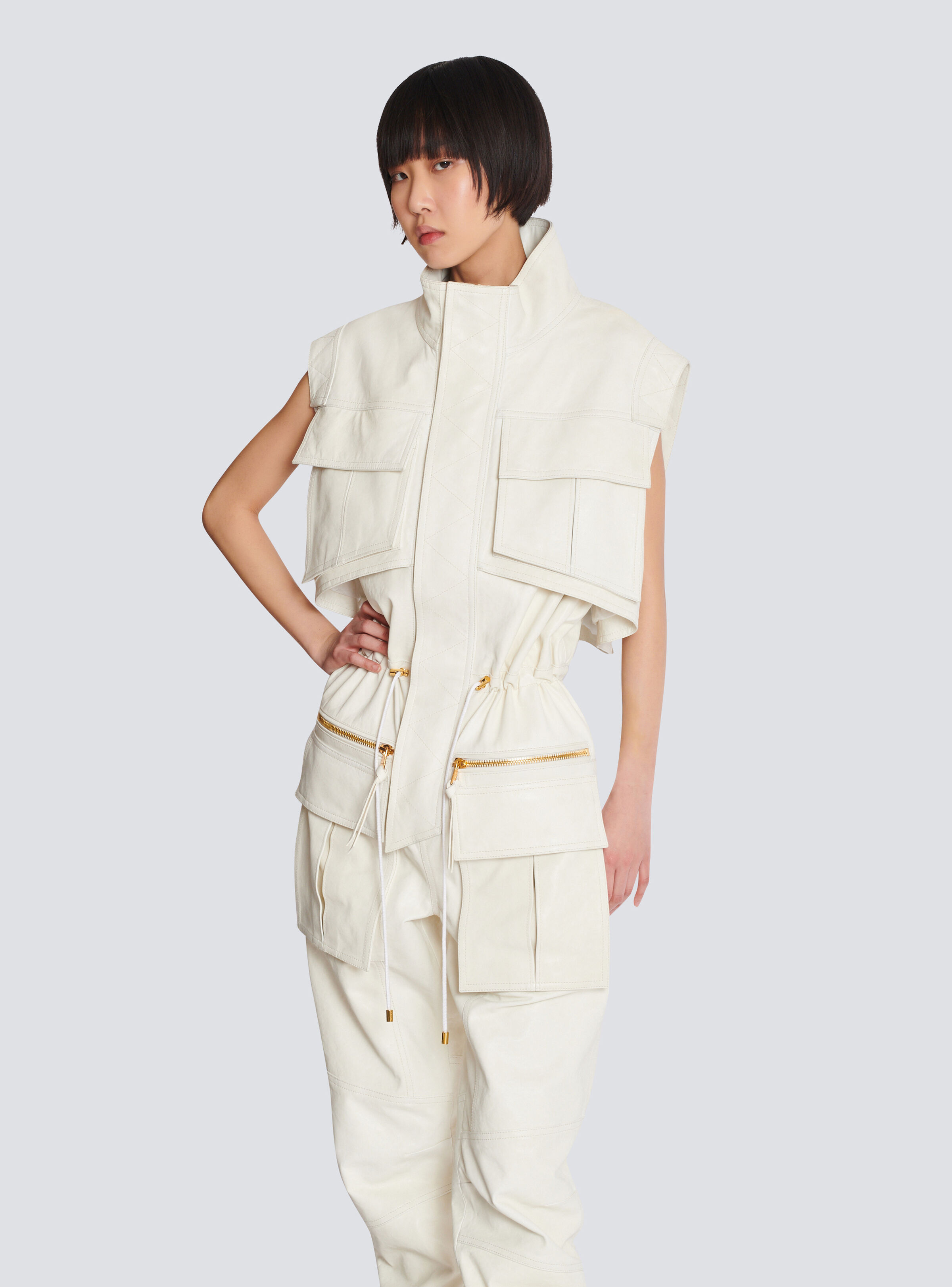 Sleeveless lambskin jumpsuit - 6