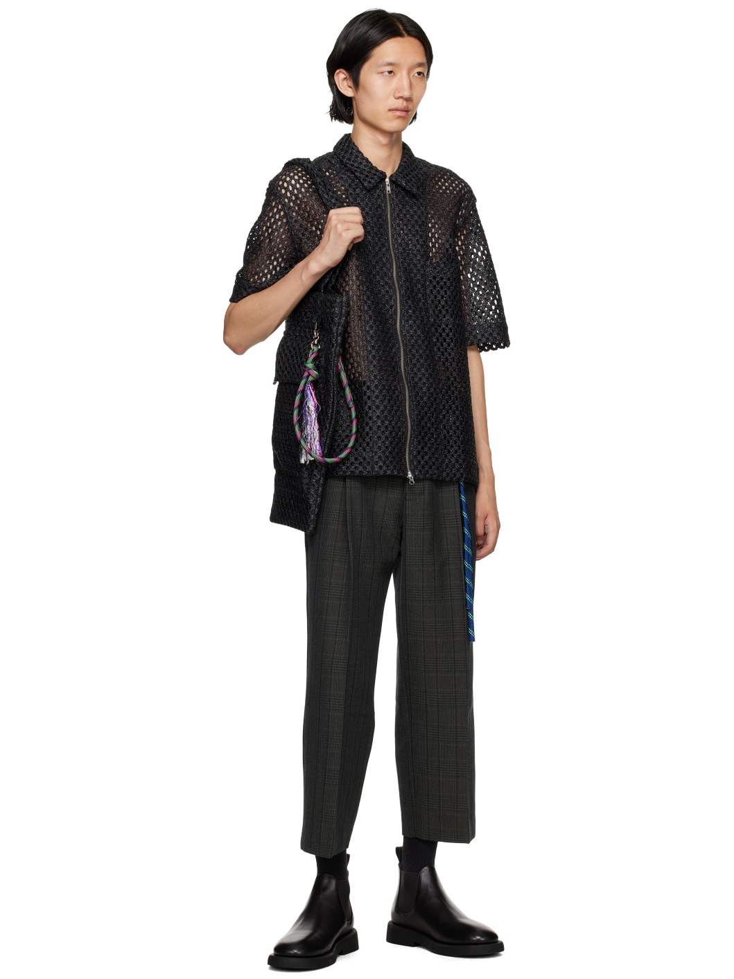 Black Zip-Up Shirt - 4