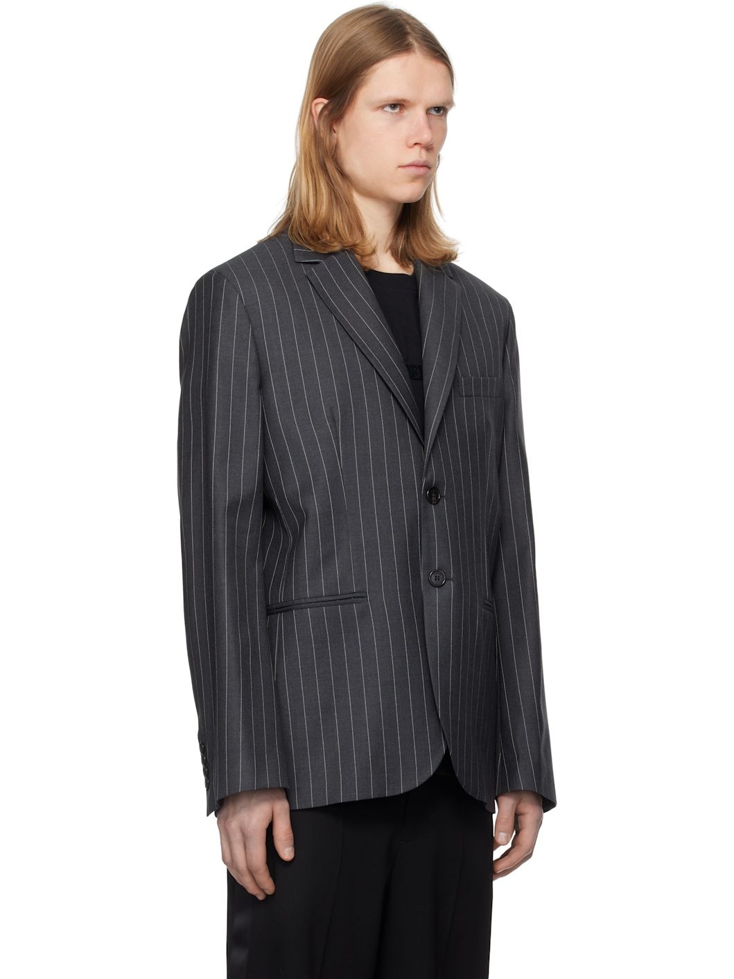 Gray Tailored Blazer - 2