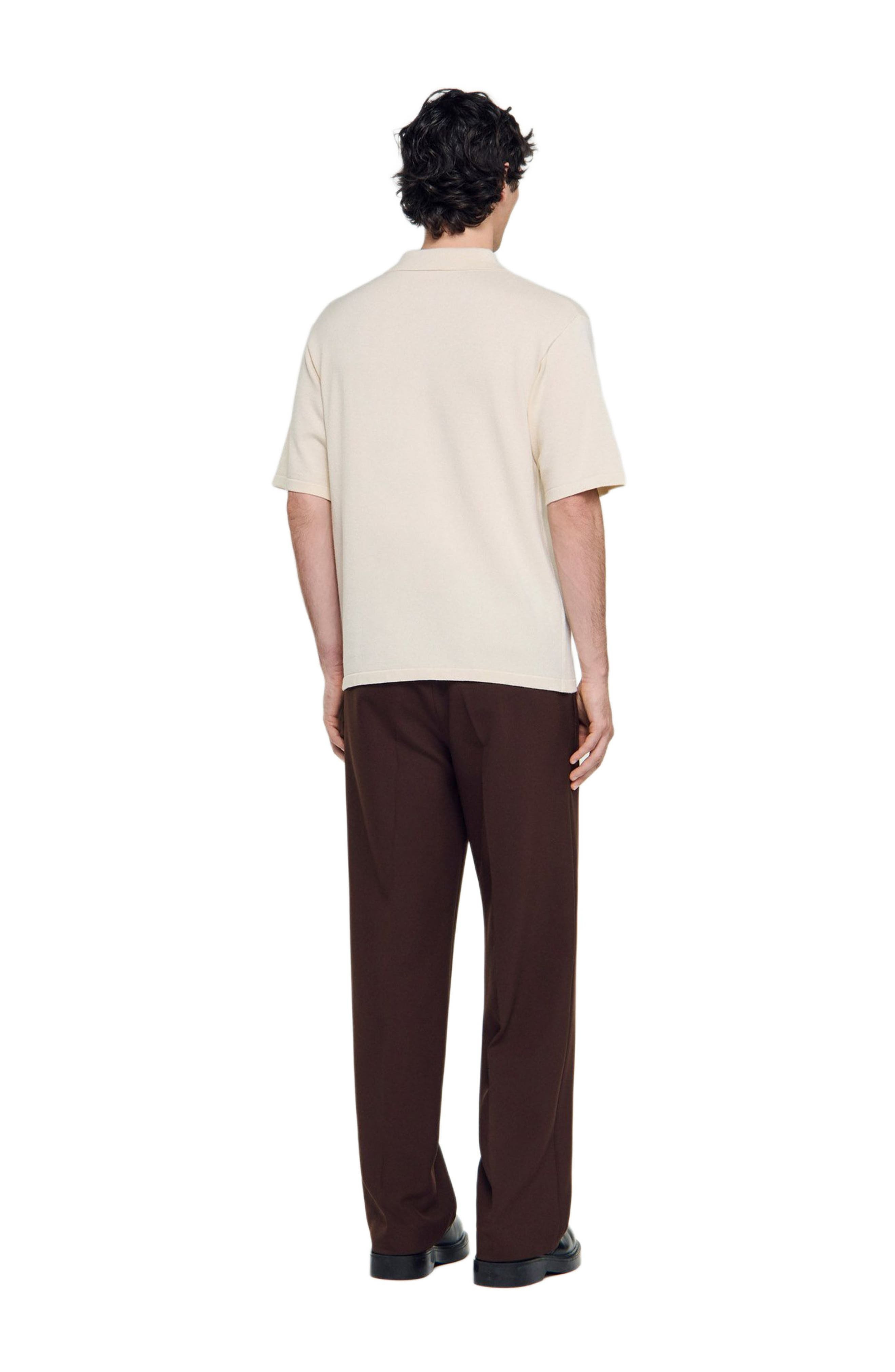 SANDRO Polo with rope embroidery in Butter Cream at Nordstrom - 2