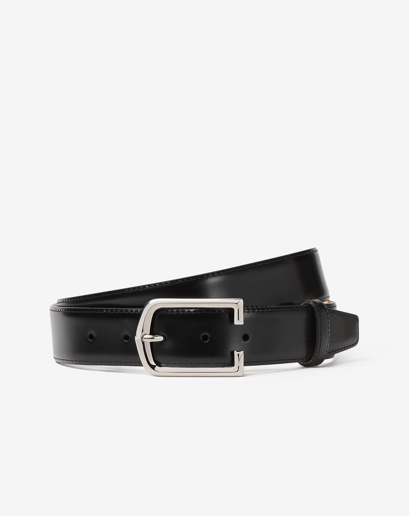 Black brushed leather belt 1