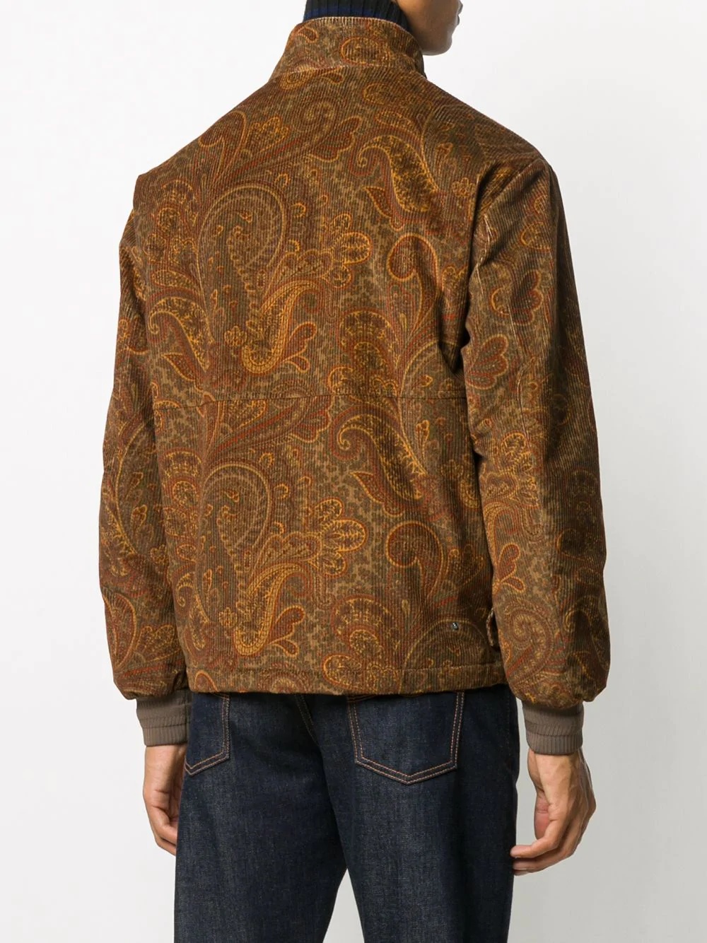 paisley print zip-up jacket - 4