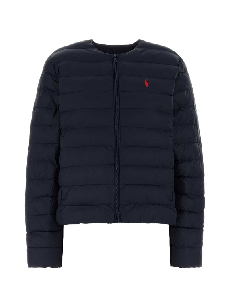 logo-embroidered padded jacket 1