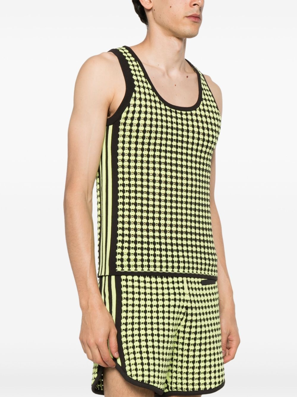 X Wales Bonner houndstooth crochet-knit vest - 4