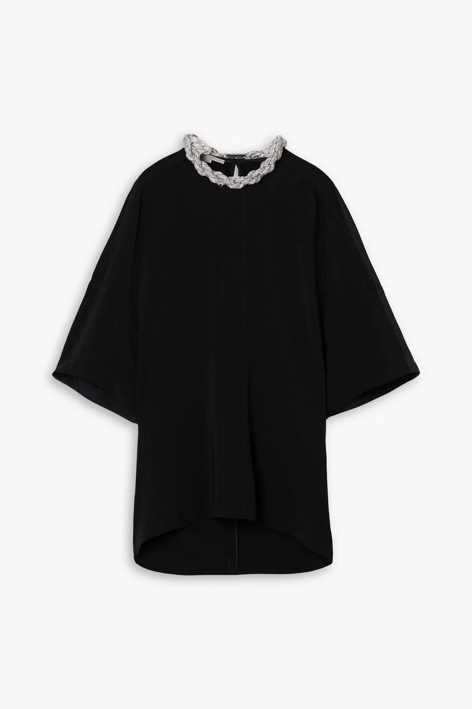 Falabella crystal-embellished paneled stretch-cady top - 1