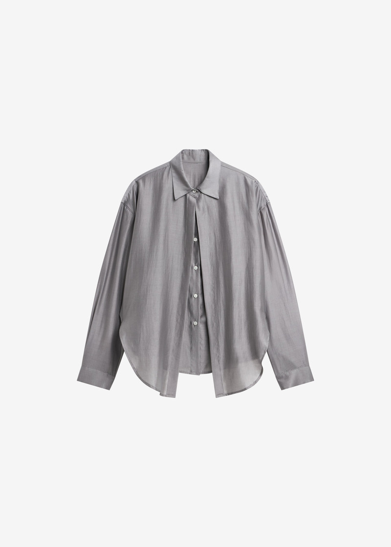 Roanne Fluid Double Shirt - Steel Grey 1