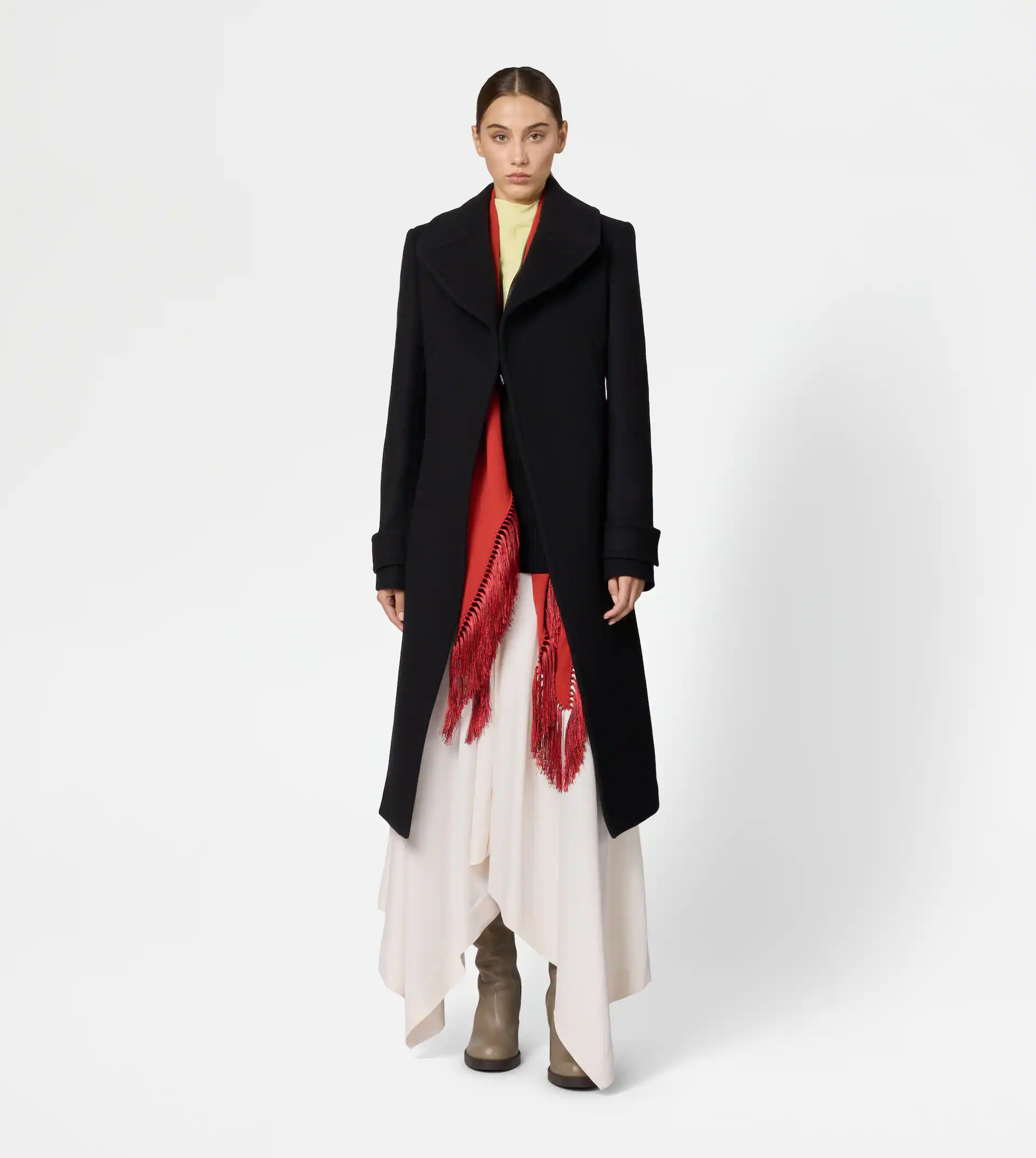 COAT IN WOOL - BLACK - 2