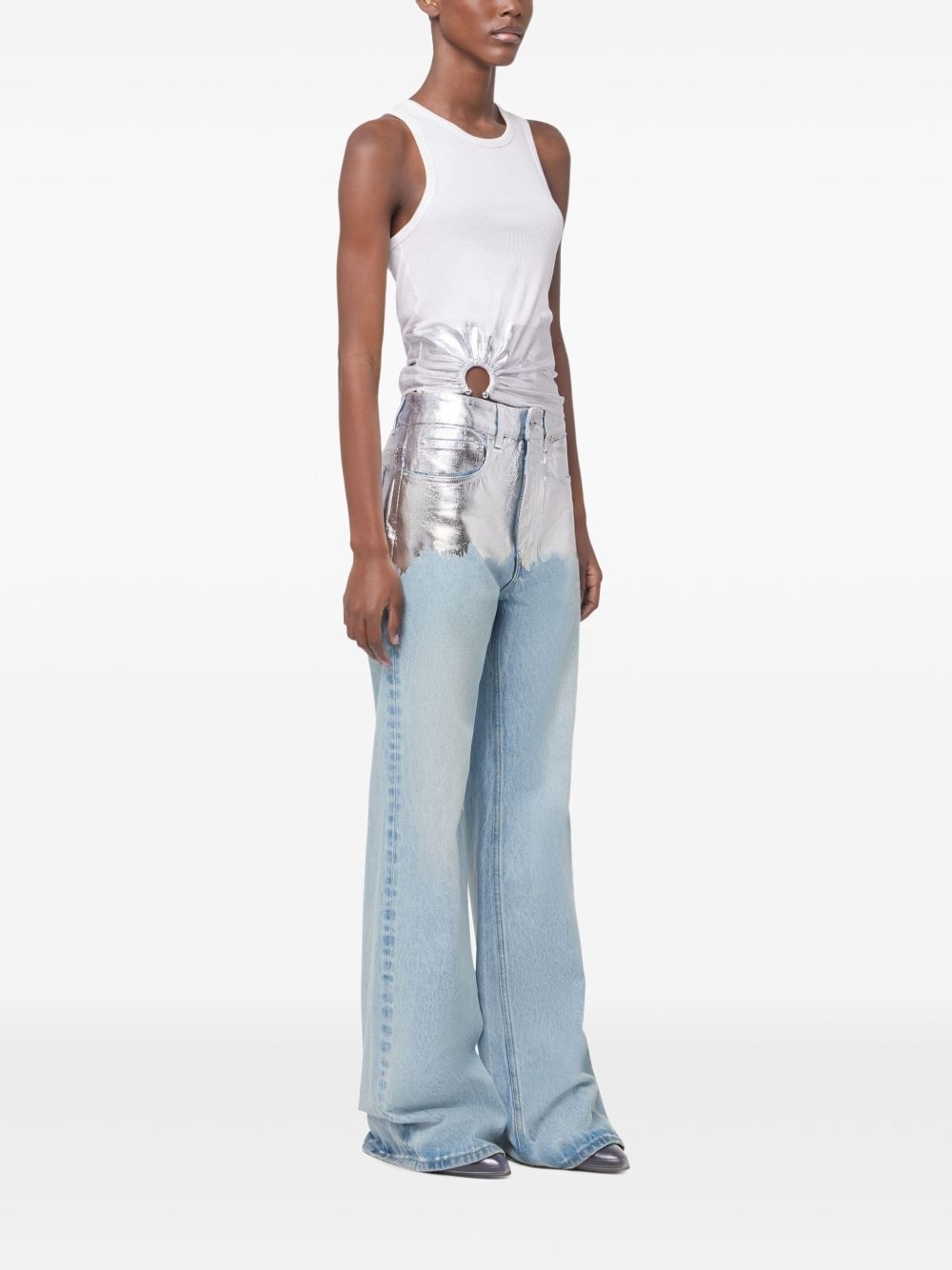 metallic detailing jeans - 3