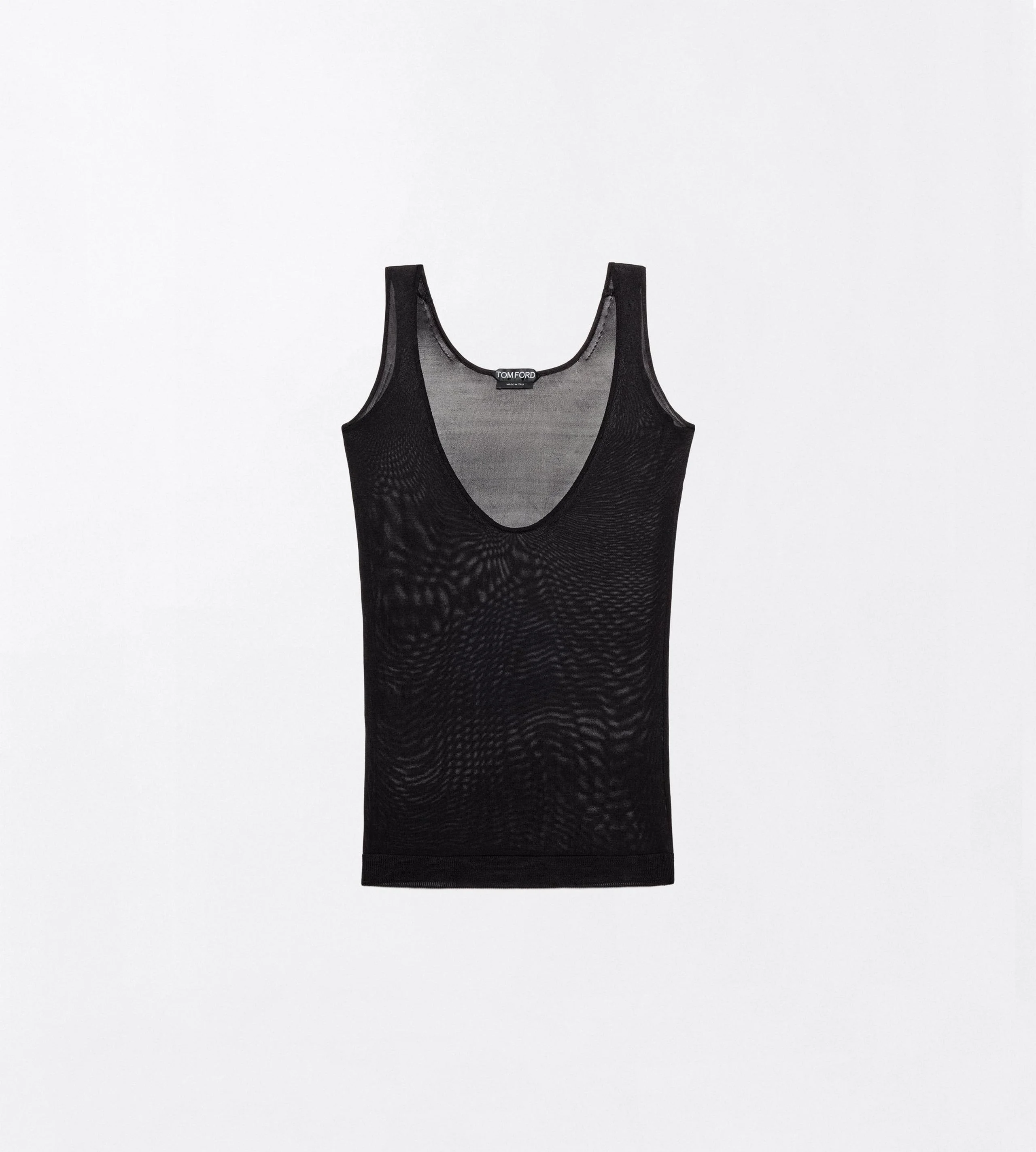 SEAMLESS FINE SHEER VISCOSE SCOOP NECK TANK TOP - 1