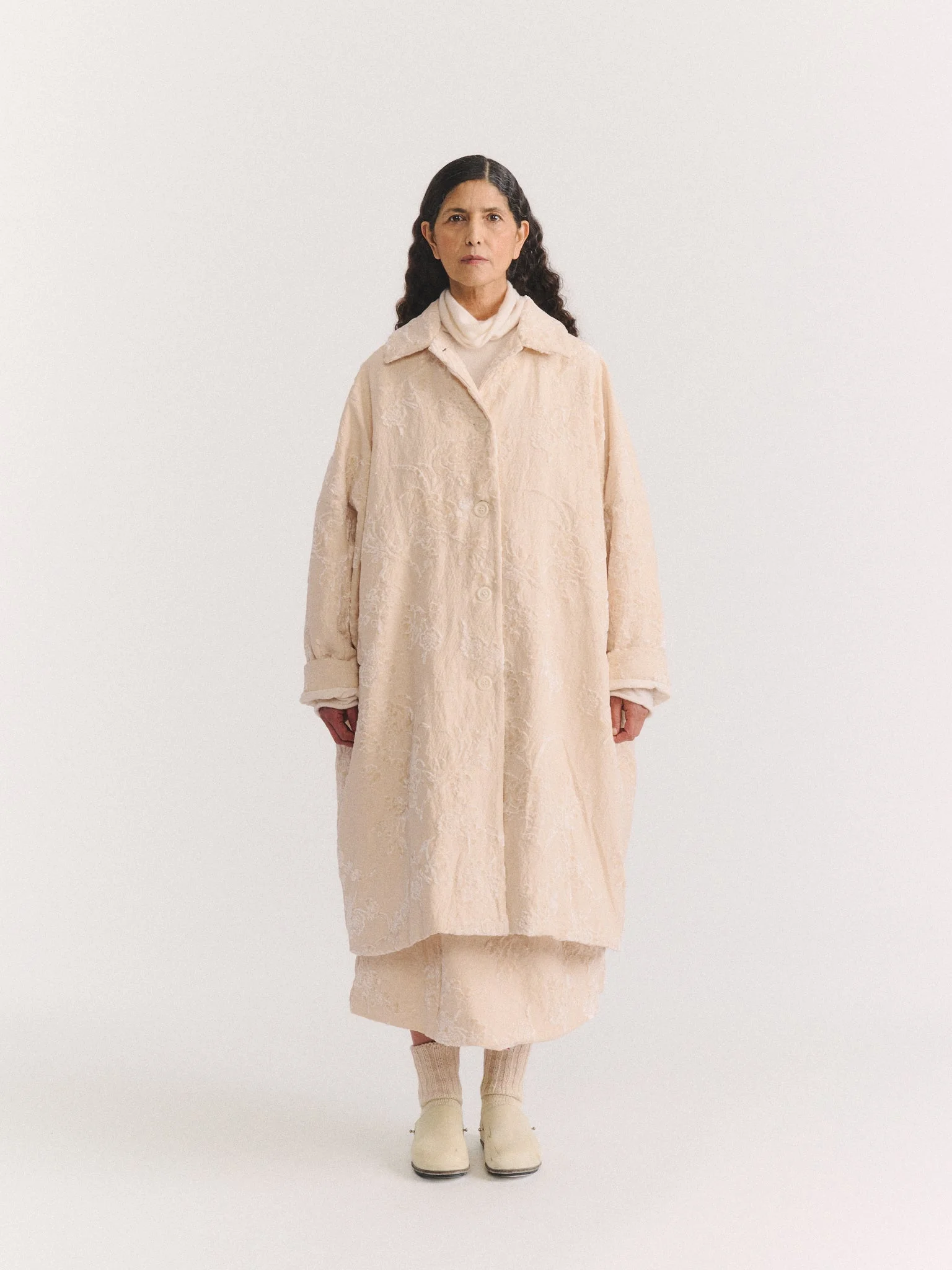 BIG BLOBBY COAT - JACQUARD - NATURAL - 1