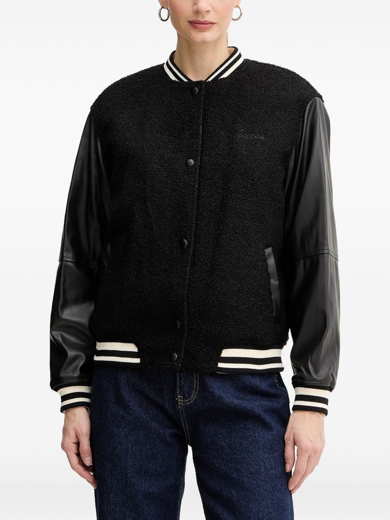 contrasted-sleeve bomber jacket 1